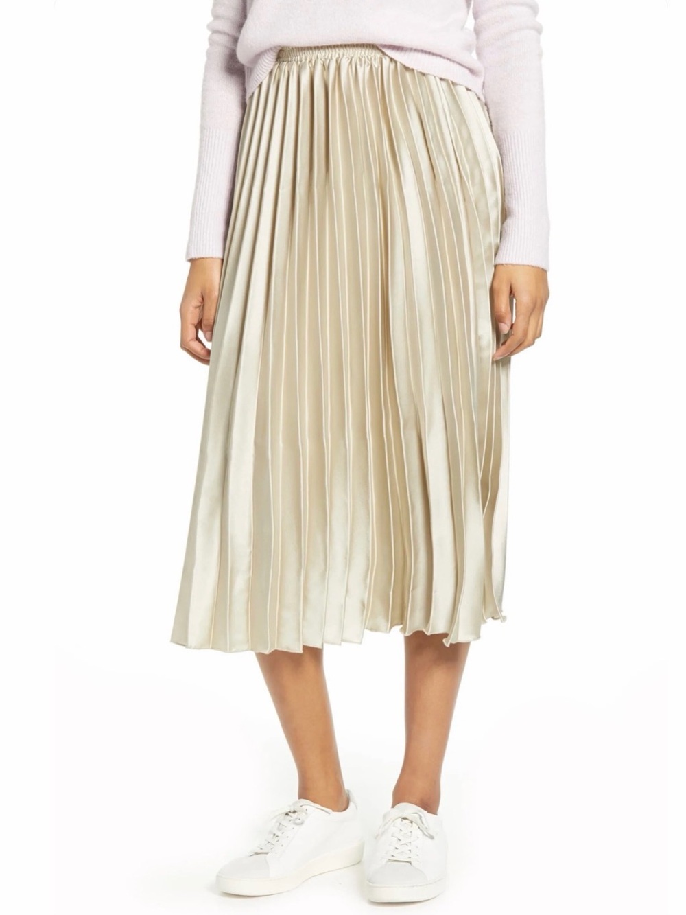 Lucky Brand Brooklyn Pleated Satin Skirt Size M